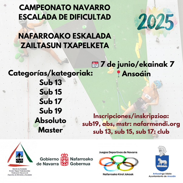 CAMPEONATOS NAVARROS DE ESCALADA: DIFICULTAD, 7 DE JUNIO